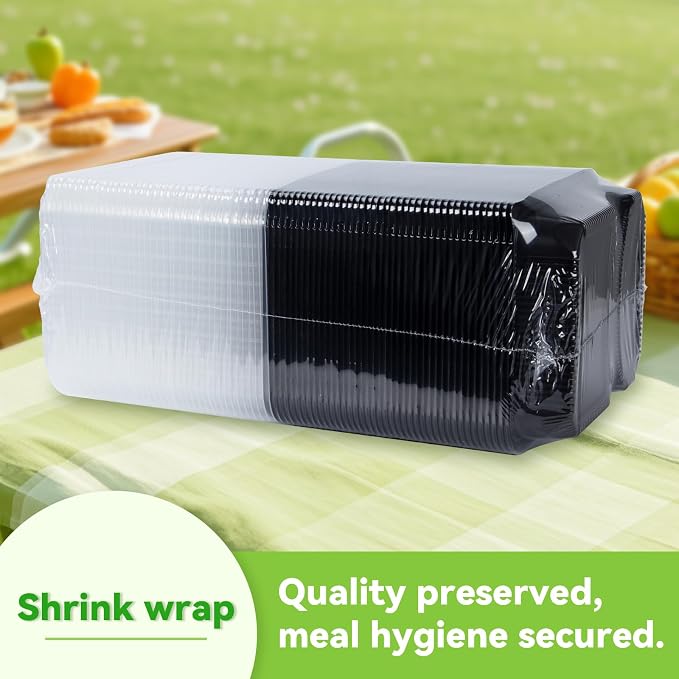 40 Pack 41oz Meal Prep Containers - Shrink Wrap Ready To Use | Reusable Leakproof 2 Compartment To Go Boxes | BPA-Free, Microwave & Freezer Safe | Portion Control Takeout Food Storage - Image 4