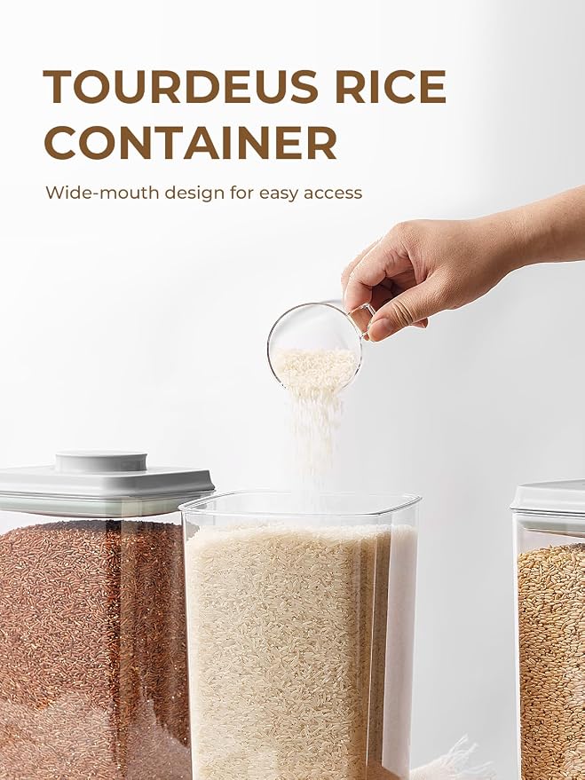 Airtight Food Storage Container, 4.22 Qt Large Pantry Canister with Pop Lid | Clear Stackable Kitchen Organizer for Flour, Sugar, Rice, Oats, Cereal, Baking Mixes, Snacks and Everyday Dry Goods at Home - Image 5