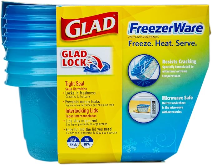 Glad GladWare FreezerWare Food Storage Containers, 24 Oz, 4 Count, 6-Pack | Crack-resistant, small rectangle containers for freezing soups and meal prep; microwave and dishwasher safe - Image 6
