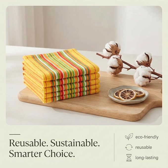 Urban Villa Kitchen Towels Cotton Dish Towels 20”x30” (Set of 6) Mustad - Image 8