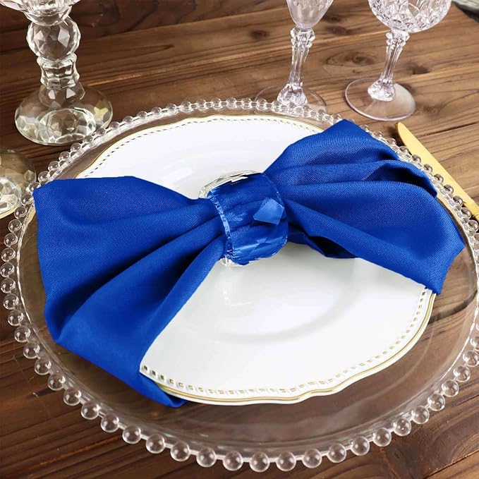 Efavormart Premium Cloth Napkins Set of 50, 17x17 Inch Royal Blue Violet Seamless Dinner Napkins, Washable Linen Table Napkin Cloth with Hemmed Edges for Weddings, Party and Banquet - Image 6