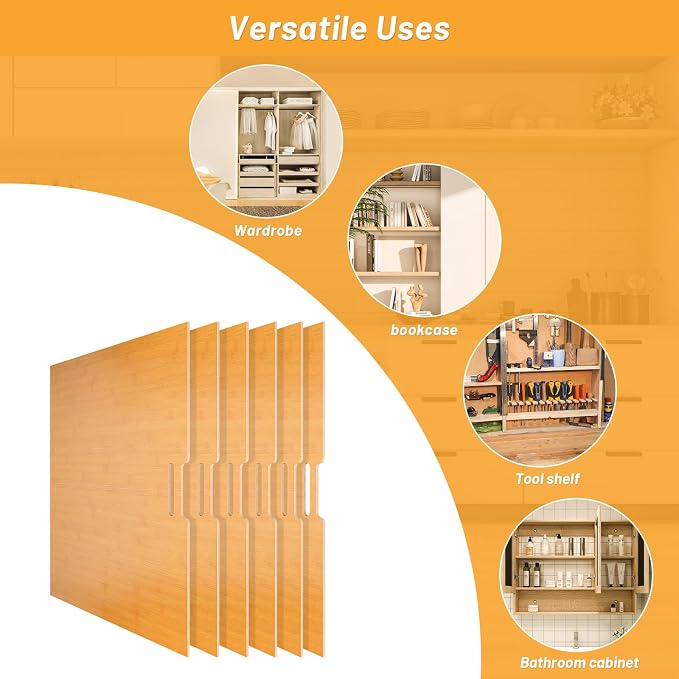 6 Pieces Wood Cabinet Dividers for Baking Sheets,DIY Kitchen Cabinet Dividers with 12 Slideways&36 Screws,Easy Install&Clean,Wood Tray Dividers for Cabinets, Kitchen,Utility Rooms, Bathrooms - Image 4