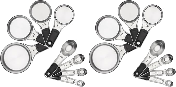 OXO Good Grips Stainless Steel Measuring Cups and Spoons 8-Piece Set,4 Cups and 4 Spoons,(Pack of 2) by Unknown