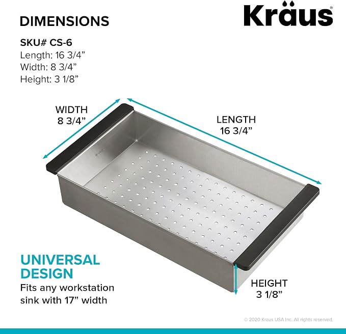 KRAUS Stainless Steel Colander for Workstation Kitchen Sink, CS-6 - Image 10