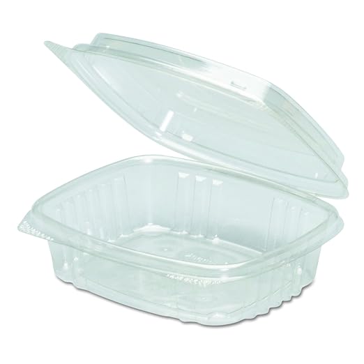 Genpak AD08F Clear Hinged Deli Container, APET, 8 oz, 5 3/8 x 4 1/2 x 2 (Case of 200) by Unknown