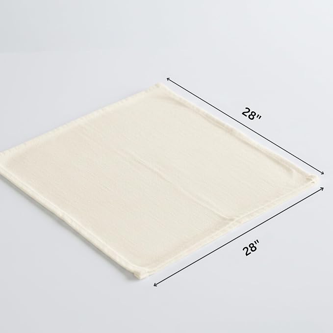 GOTS Certified 100% Organic Cotton Flour Sack | Tea Towel for Crafts| Kitchen Hand and Dish Towel Sets | Baking Bread Proofing Linen Cover| Super Absorbent | 12 Pack 28"x28" Extra Large | Natural Tan - Image 4