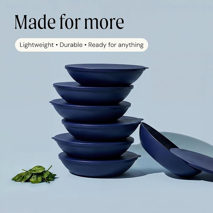Large Serving Bowl with Lid - Certified Recycled Food-Safe Plastic, BPA-Free, Dishwasher, Microwave, Fridge and Freezer Safe | 4.96qt | Elderberry - Image 8