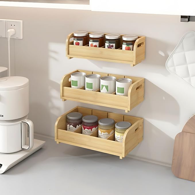 Wisuce 3-Tier Bamboo Tea Bag Organizer, Stackable Tea Holder for Countertop (Natural) - Image 5