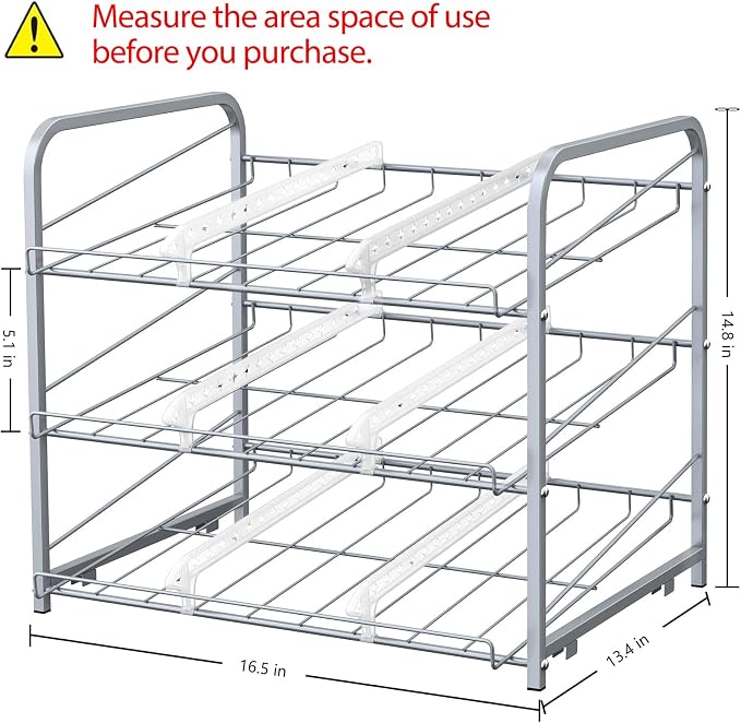 BTY Can Organizer for Pantry Stackable 2 Pack, Can Storage Organizer Rack Stacking Can Dispensers Small Space Holds up to 36 Cans for Pantry, Kitchen, Cabinet- Silver - Image 2
