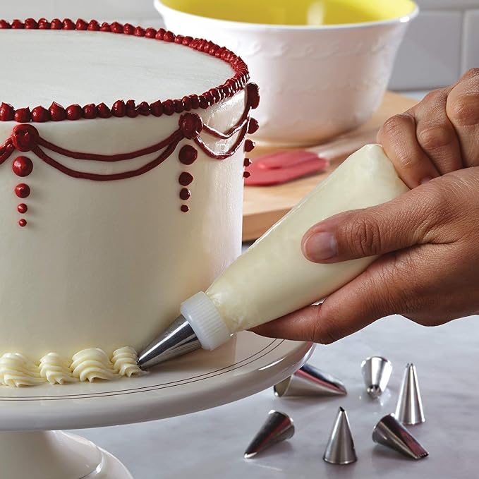12 Piece Cake Decorating Nozzle Cake Making Set, Cake Decoration Kit with 360-Degree Rotating Turntable, Icing Nozzles, Scraper Set, Silicone Spatulaa,ound Cake Mould (Combo 4) - Image 4