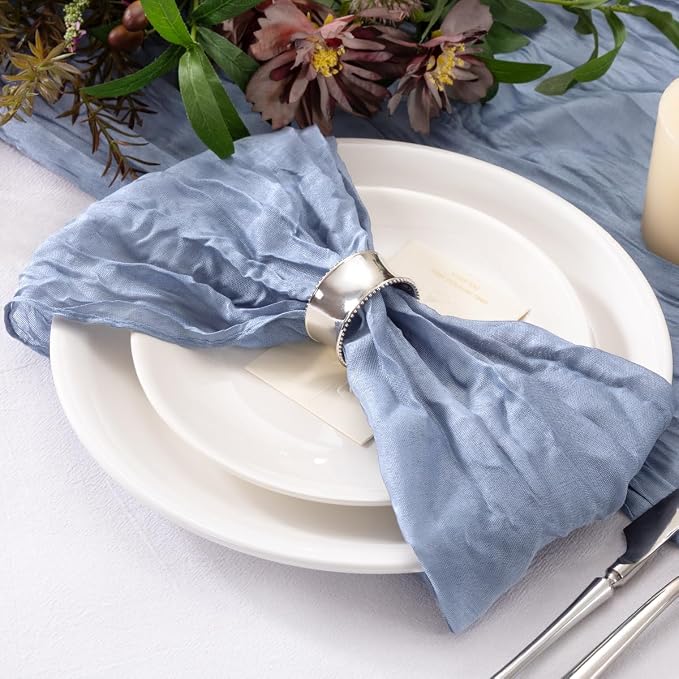 Cheesecloth Napkins Dusty Blue Cloth Napkins Bulk,Set of 20 - Image 3