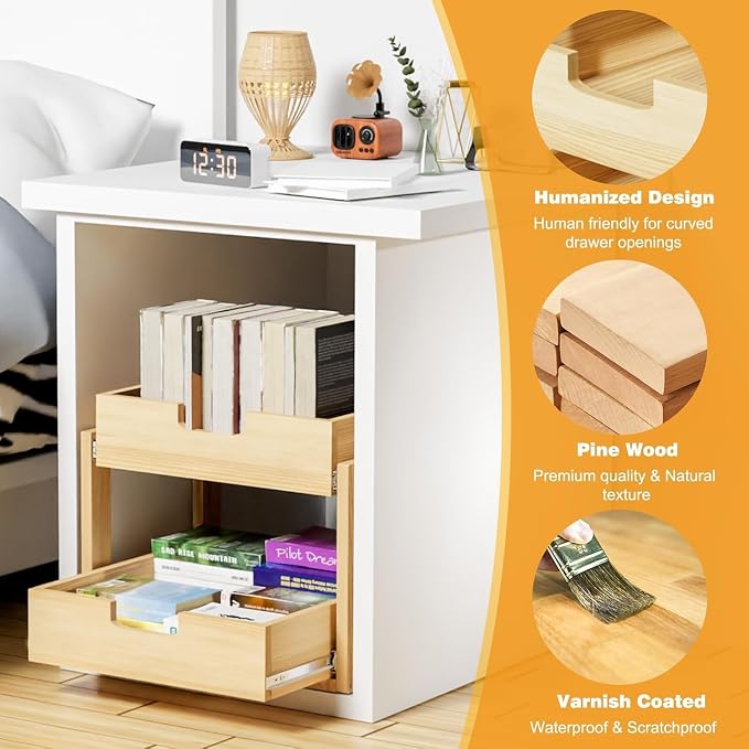 Pull Out Cabinet Organizer, 20''W×21''D Sliding Drawers for Cabinets, 2 Tier Soft Close Slide Out Wooden Pull out Drawers, Base Cabinet Organization for Kitchen, Pantry - Image 4