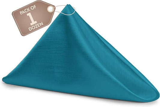 17x17-Inch Shantung Cloth Napkins, Turquoise, Set of 12 by UltimateTextile
