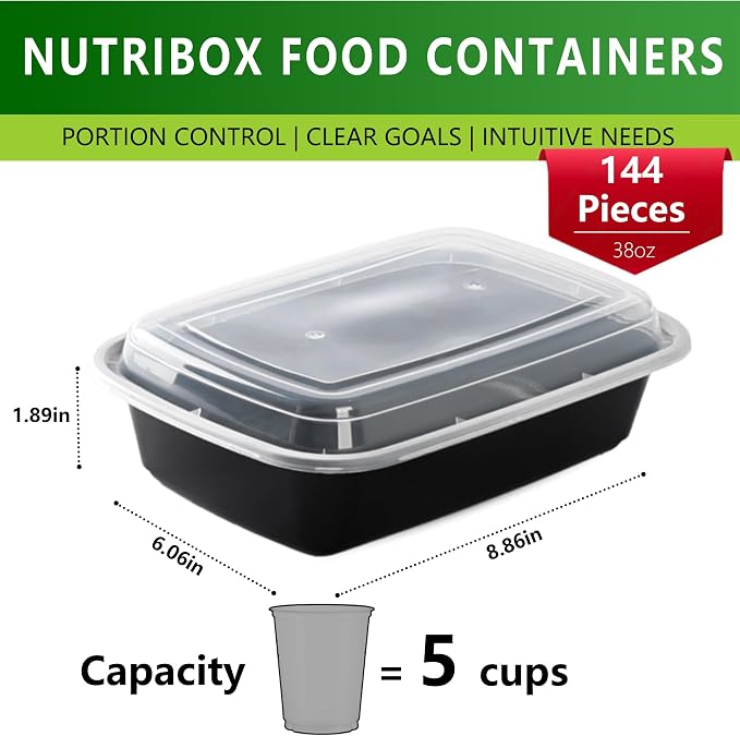 38oz Meal Prep Containers Bulk 48 Set with Forks and Lids - 1 Compartment Food Containers Leakproof Snack Container Reusable Food Storage Containers, Freezer Safe Plastic Lunch Take Out Box - Image 2