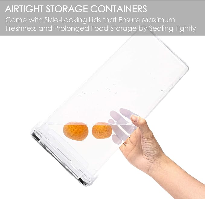 Vtopmart 4PCS 3.2L Airtight Food Storage Containers and 4PCS 2.8L Pasta Containers for Pantry, Spaghetti, Flour, Sugar and Noodles - Image 7