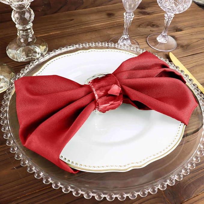 Efavormart Premium Cloth Napkins Set of 50, 17x17 Inch Red Violet Seamless Dinner Napkins, Washable Linen Table Napkin Cloth with Hemmed Edges for Weddings, Party and Banquet - Image 6