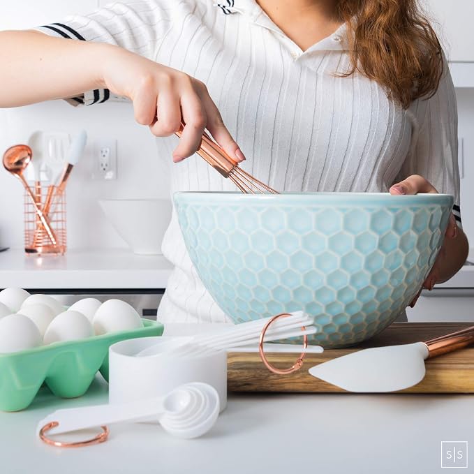 Styled Settings Copper Kitchen Utensils Set with Holder, 17-Piece | Cooking Tools for Nonstick Cookware, with Measuring Cups, Spoons, & Utensil Holder - Stylish Copper Kitchen Accessories - Image 8