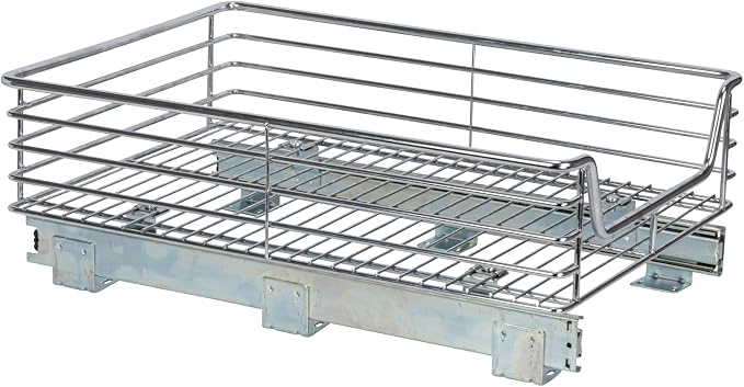 Household Essentials Chrome-Plated Steel Pull-Out Basket Organizer - Image 7