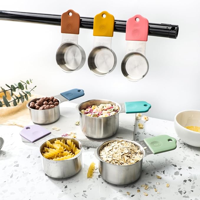 Magnetic Measuring Cups Stainless Steel Magnetic Measuring Cups Set of 7 | Stackable Nesting Heavy Duty Metal Measure Cup for Measuring Dry or Liquid Ingredients - Image 7