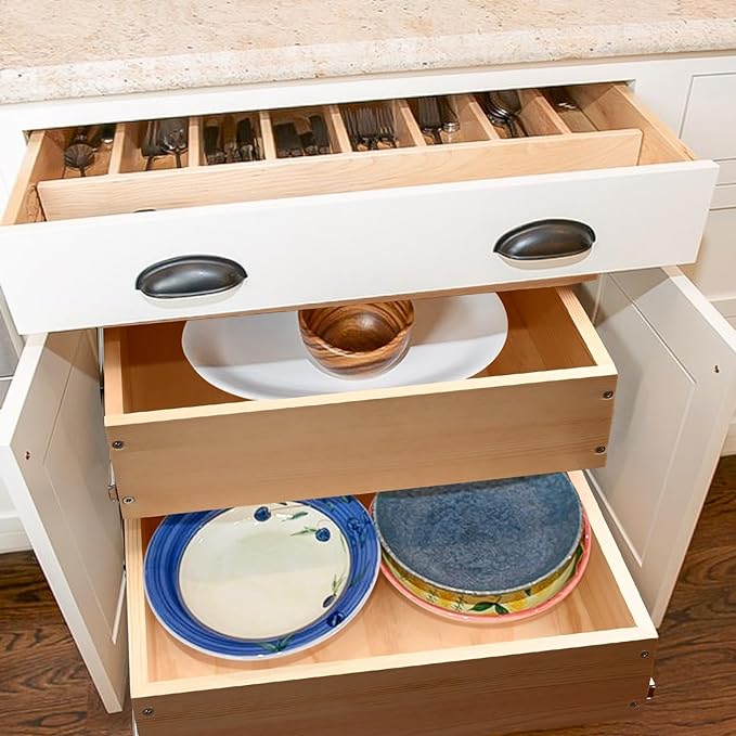Pull Out Cabinet Organizer, 23''W×21''D×16''H Soft Close Slide Out Wood Drawer Shelves Storage for Kitchen, 2-Tier, Finished, Heavy-Duty, Bottom Assembly - Image 5