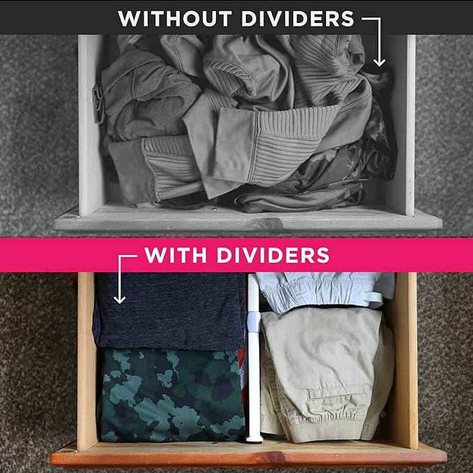 6 Drawer Organizer and Dividers, Organize Silverware and Utensils in Home Kitchen, Divider for Clothes in Bedroom Dresser, Designed to Not Snag Underwear and Bra Fabrics, Bathroom Storage Organizers - Image 6