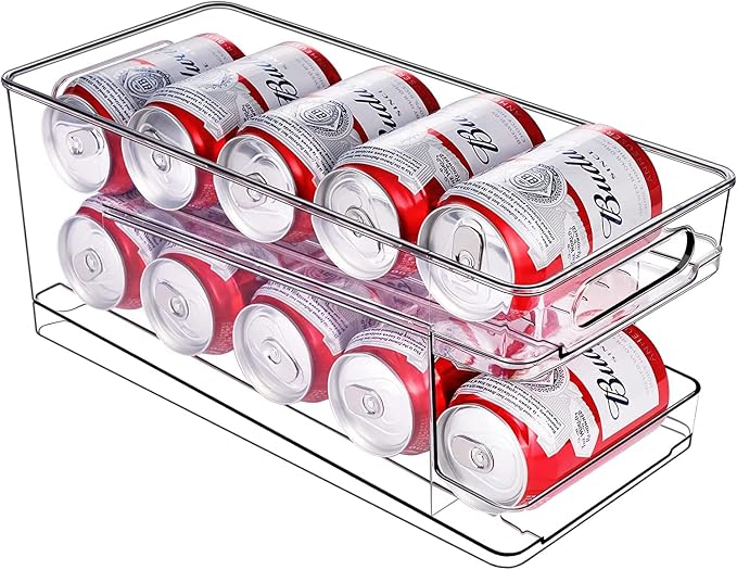 Rolling Soda Can Organizer and Automatic Soda Can Organizer for Refrigerator for Beer Soda Seltzer Drink Pop Cans Holder Storage Pantry Organization - Image 6