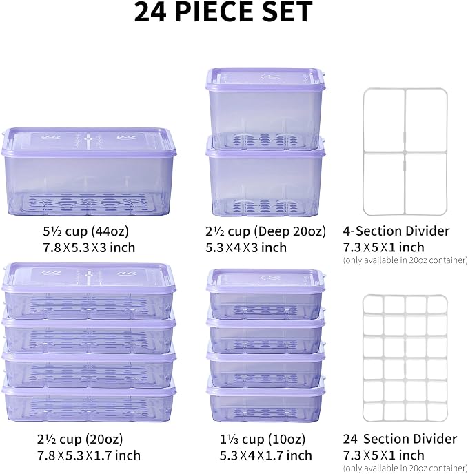 Freezer Containers for Food Storage 24pcs - Soup with Lids Safe - Twist Release - Flexible Frozen Design - BPA Free - Image 3