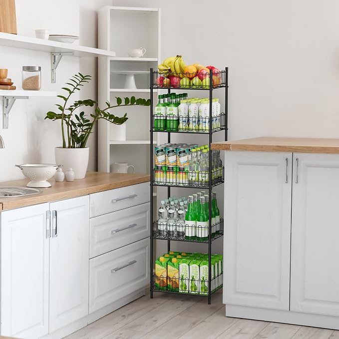 OYEAL Soda Can Organizer for Pantry 5 Tier Water Bottle Organizer Holder for Tumbler Travel Mug Cup, Freestanding Can Storage Organizer for Pantry Kitchen Living Room Organization - Image 4