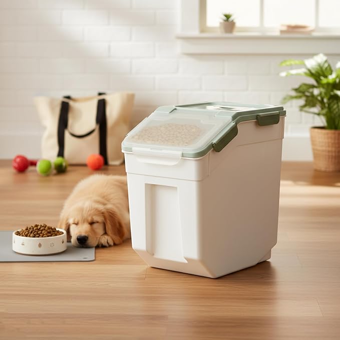 RUIAN 2Pcs Large Flour Storage Container Bin 50Lb Airtight Rice Storage Containers with Wheels Seal Locking Lid, BPA Free with Measuring Cup&Scoop for Flour, Rice, Grain 100LBS Total (Green) - Image 5