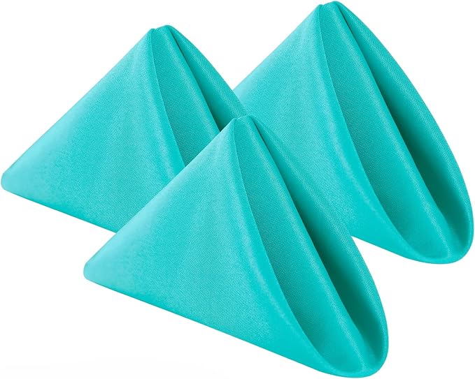 Bailarina Cloth Napkins Set of 120,17x17 inches Dinner Napkins Cloth Washable,Polyester Square Table Cloth Napkin Bulk with Hemmed Edges Ideal for Banquets, Parties and Weddings-Turquoise by Bailarina