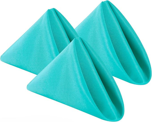 Bailarina Cloth Napkins Set of 80,17x17 inches Dinner Napkins Cloth Washable,Polyester Square Table Cloth Napkin Bulk with Hemmed Edges Ideal for Banquets, Parties and Weddings-Turquoise by Bailarina