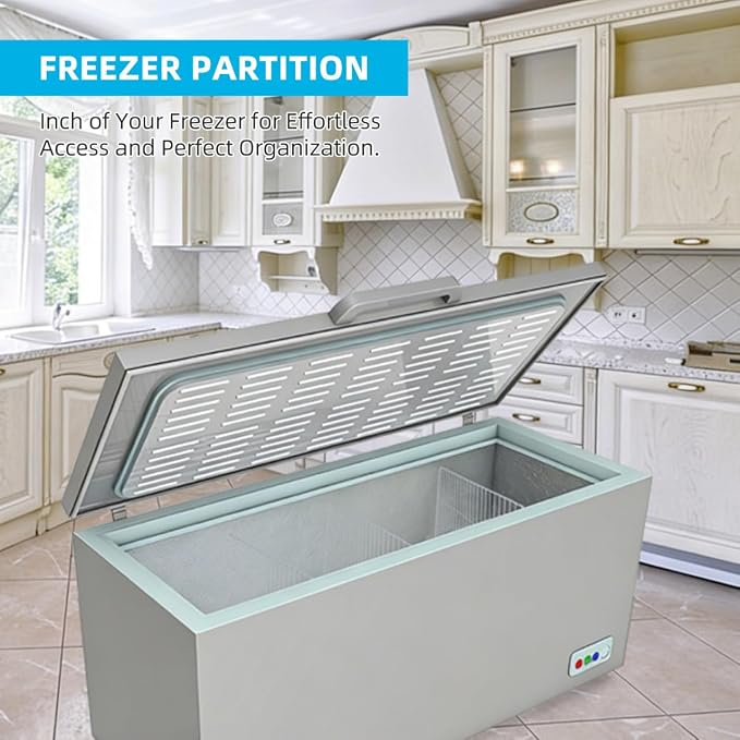 BESTYASH Freezer Partition Divider Wire Shelf Organizer Metal Fridge Shelf Separator for Home and Commercial Deep Freezer Storage 17.71X13.77X3.93In - Image 8