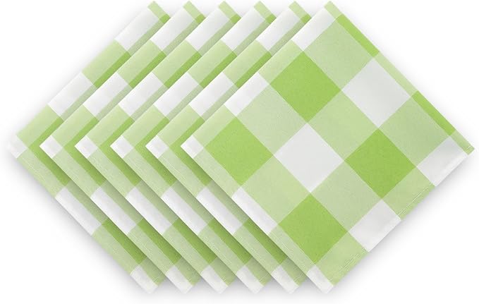 Buffalo Plaid Table Napkins Set of 50 Checkered Cloth Napkins 17x17 inch Washable Dinner Gingham Pattern Napkins Soft Napkins for Wedding Party Dining Banquet(Emerald and White) - Image 4