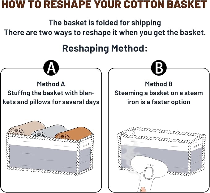 MiniArk Large Shallow Organizing Baskets 15x11x5.1 Inches - Rope Woven Storage Bins for Bathroom, Shelves, Cube Closet, Gradient Grey 2 Packs - Image 7