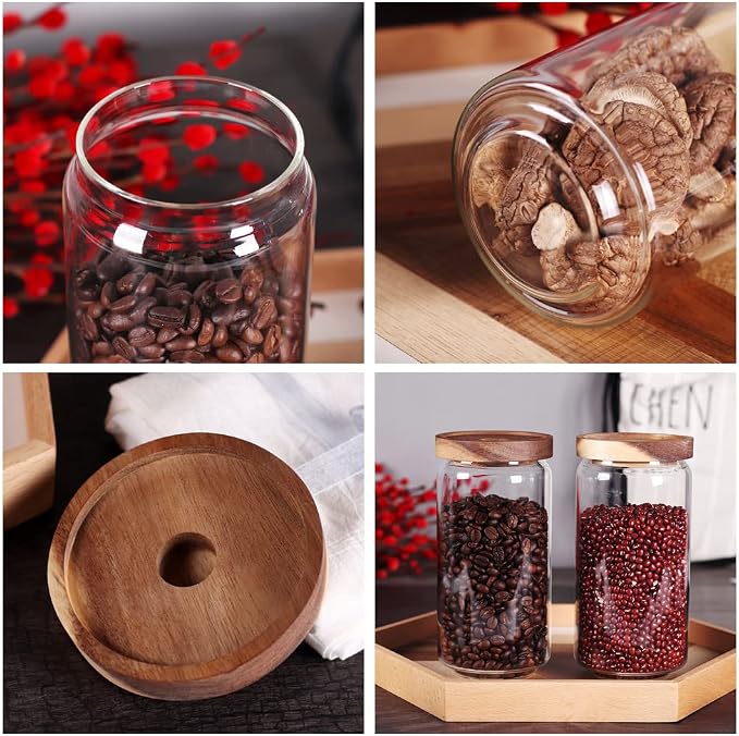 SAIOOL Borosilicate Glass Kitchen Jars/Canisters, 2 Pack 30Oz/900ml - Image 2
