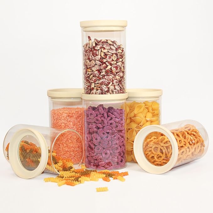 Glass Food Storage Jar with Glass Lid, Food Canister Set with Airtight Lids, Pantry Jar for Kitchen Organization. Food Storage Container Set in 6 pack of 26oz - Image 2
