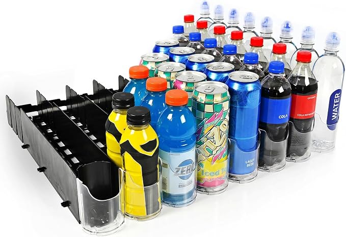 Fridge Organizer & Soda Can Dispenser for Refrigerator - Drink Dispenser & Refrigerator Storage (6-Pack) by DisplayTechnologies