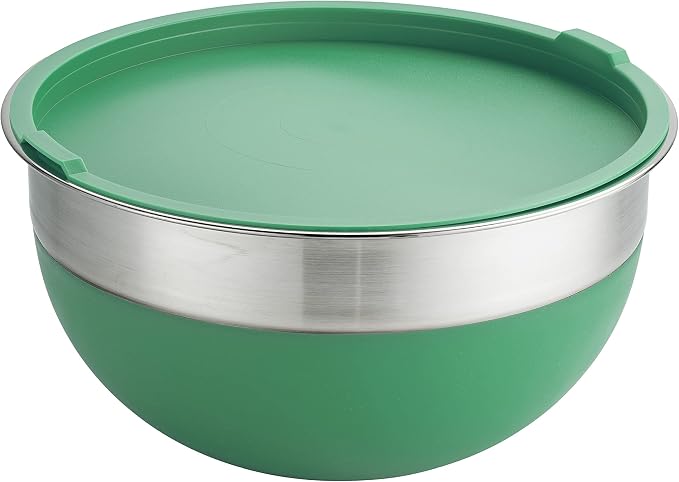 Tramontina 10 Pc Covered Stainless Steel and Silicone Mixing Bowl Set | Mint Green - Image 9