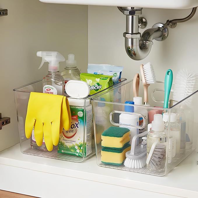 Clear Stackable Fridge Organizer with Lids, 4 Pack Large 11.5×7.5×6 Inch | Stackable clear storage containers with handles, pantry organizer for kitchen, fridge and freezer - Image 5