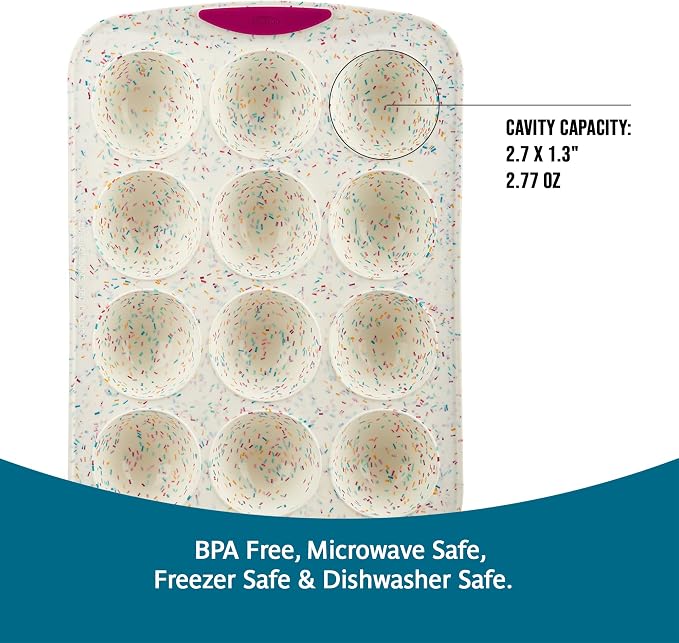 Trudeau Structure White Confetti Reinforced Silicone 12 Cup Dome Cake Pan/Mold (05118652) - Image 5