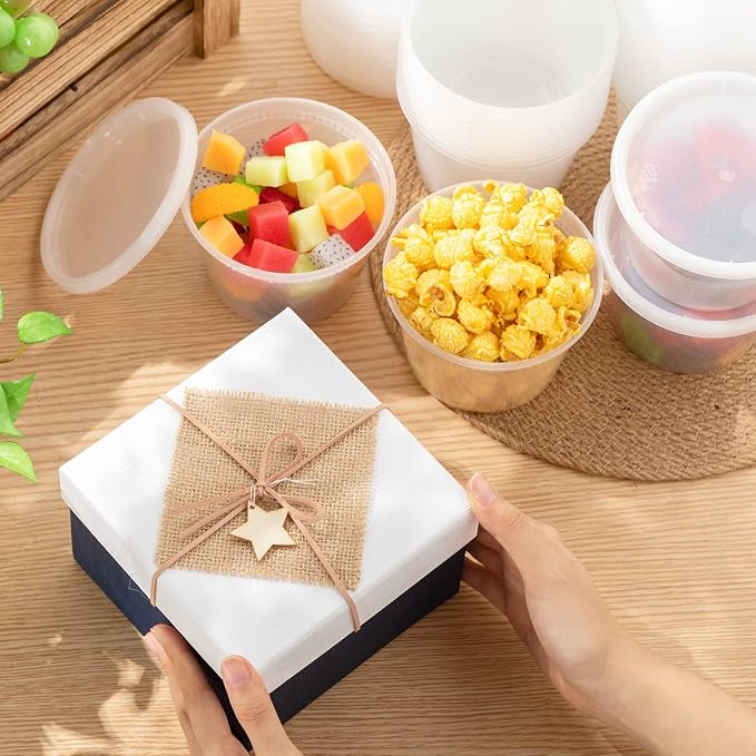 100 Sets 16 oz Plastic Deli Food Containers with Lids Bulk, Clear Airtight Disposable Food Storage Containers, Microwave, Freezer and Dishwasher Safe, for Meal Prep Soup Takeout Meal Prep Storage - Image 6