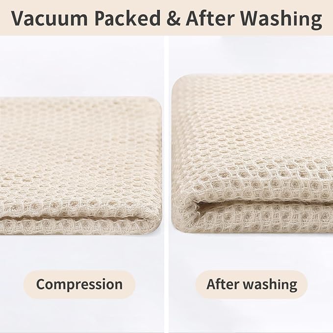 Homaxy 16 Pack 100% Cotton Kitchen Towels and Dishcloths Set, Beige | 12 x 12 Inches and 13 x 28 Inches Kitchen Towels Set, Ultra Soft Absorbent Dish Cloths for Washing Dishes - Image 8