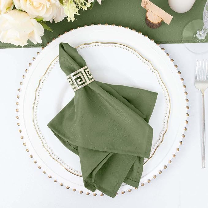 Efavormart Premium Cloth Napkins Set of 100, 17x17 Inch Willow Green Violet Seamless Dinner Napkins, Washable Linen Table Napkin Cloth with Hemmed Edges for Weddings, Party and Banquet - Image 6