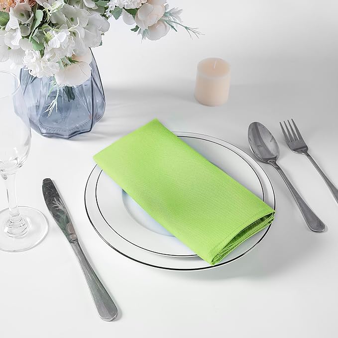 Bailarina Cloth Napkins Set of 40,17x17 inches Dinner Napkins Cloth Washable,Polyester Square Table Cloth Napkin Bulk with Hemmed Edges Ideal for Banquets, Parties and Weddings-Apple Green - Image 3