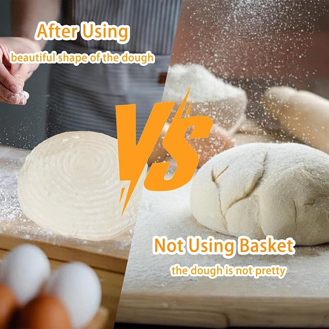Banneton Bread Proofing Basket Set of 6 with Cloth Liner, 6 Inch, Round | Banneton Basket, Mini Sourdough Rattan Bowl for Sourdough Bread Baking for Home Bakers and Professionals - Image 4