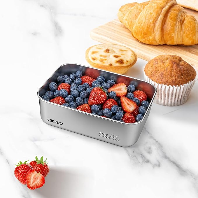 22oz/650ml Stainless Steel Food Containers,Stainless Steel Containers with Lids,Snack Containers,Lunch Box,Easy Clean,Airtight&Leakproof for Kitchen Storage,Dishwasher Safe,BPA-Free - Image 3