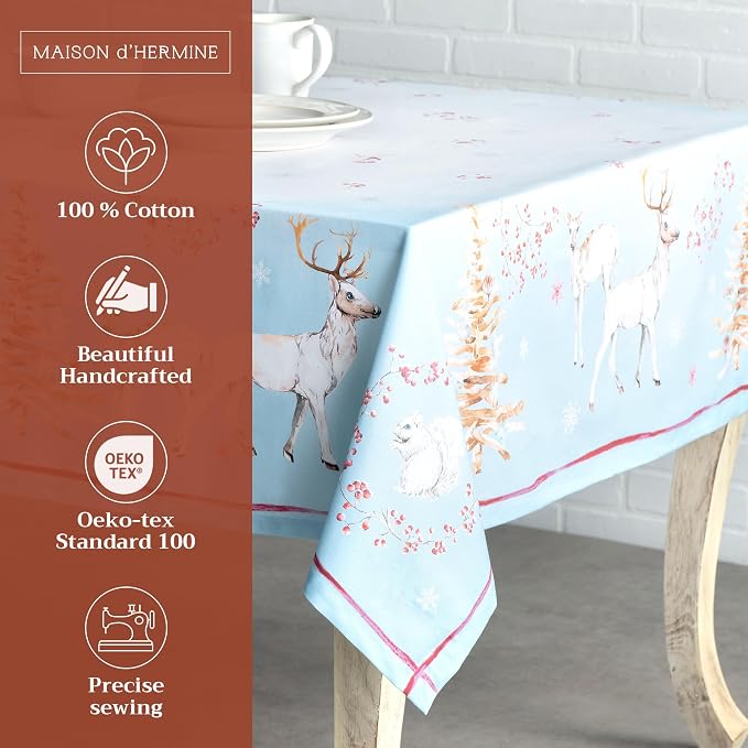 Maison d' Hermine Fairytale Forest Bundle Set 100% Cotton Tablecloth (60 Inch by 60 Inch) and Set of 4 Napkins (20 Inch by 20 Inch) - Image 5