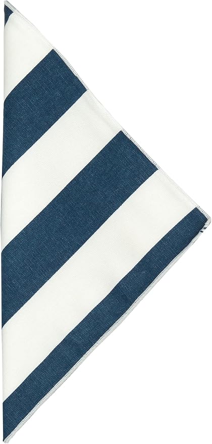 Cloth Napkins 100% Cotton Linen Napkins 18" x 18" Dinner Napkins Navy Blue and White Beach Nautical Coastal Striped Table Decor Linens 18" x 18" Set of 4 - Image 2