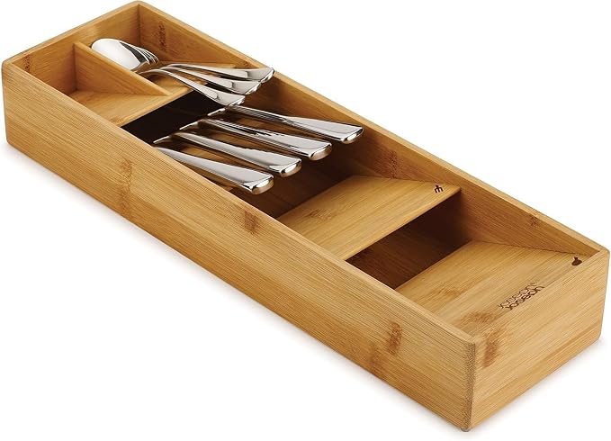 Joseph Joseph DrawerStore Compact Utensil Organizer For Kitchen Drawer Silverware, Flatware Tray, Small, Bamboo by Unknown