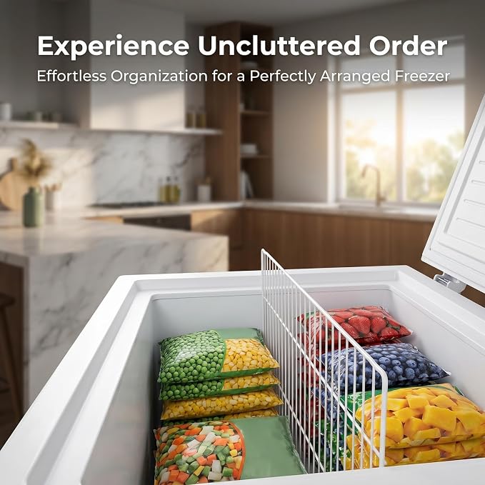BESTYASH Freezer Partition Divider Chest Refrigerator Dividers 18.11X11.02X3.93In Wire Shelf Organizer for Home and Commercial Freezers Refrigerator Storage and Food Separation - Image 2
